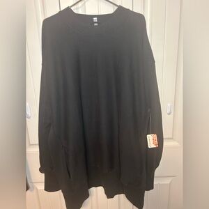 Free People Movement Oversized Black Sweatshirt NWT size large